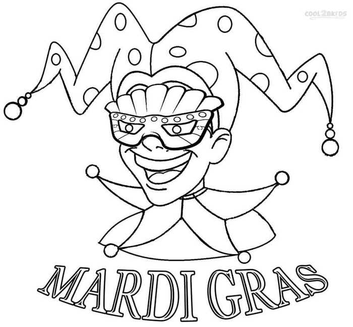 Mardi Gras Jester Coloring Pages