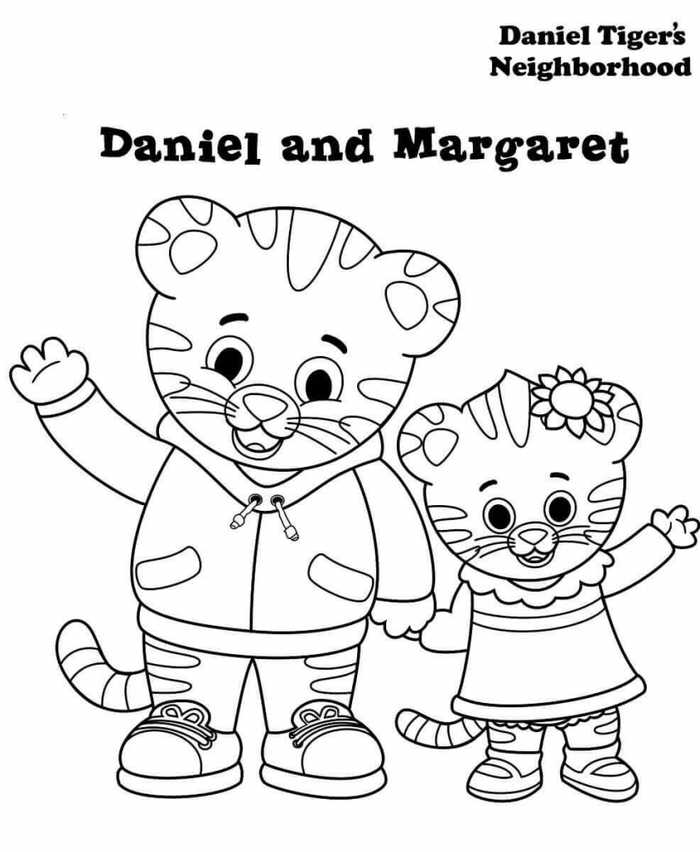 Margaret And Daniel Tiger Coloring Pages
