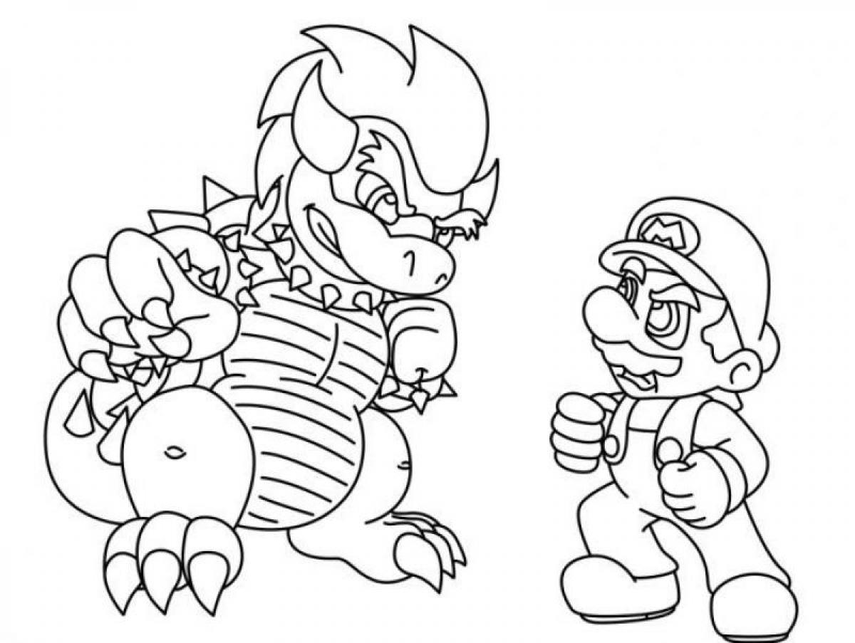 mario and bowser coloring pages