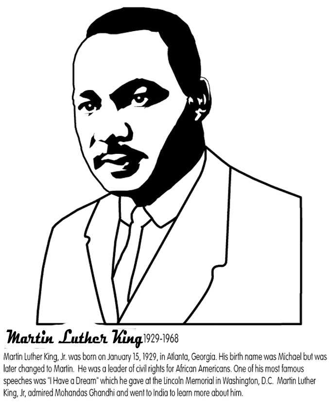 Martin Luther King Coloring Worksheet