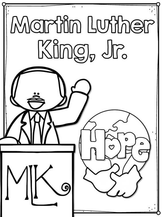 Martin Luther King Free Coloring Page