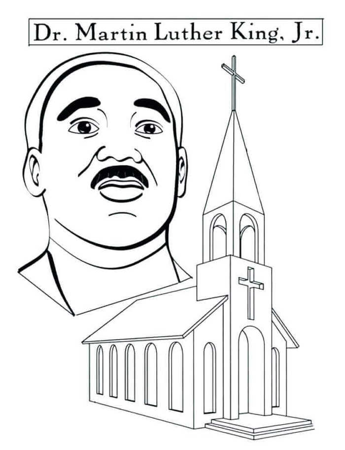 Martin Luther King Junior Day Coloring Page