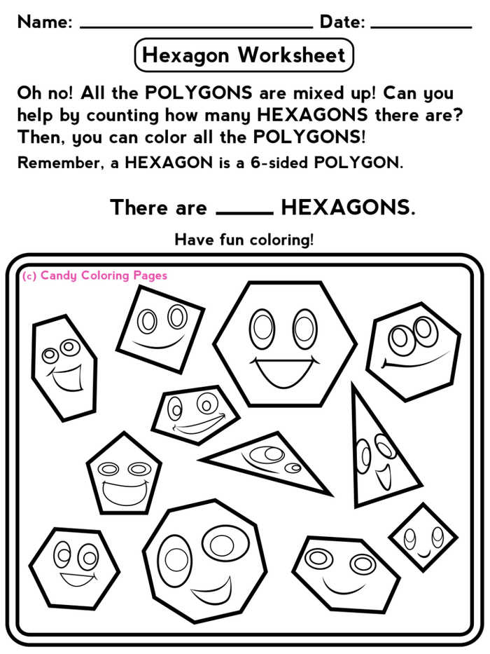 Math Hexagon Worksheet