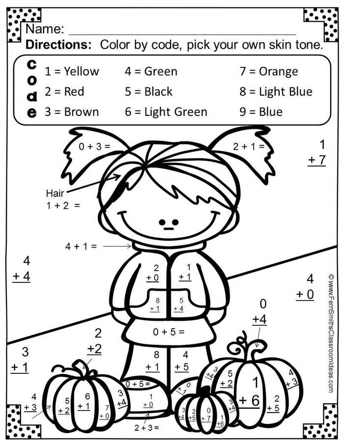 Math Coloring Pages Color By Number Addition