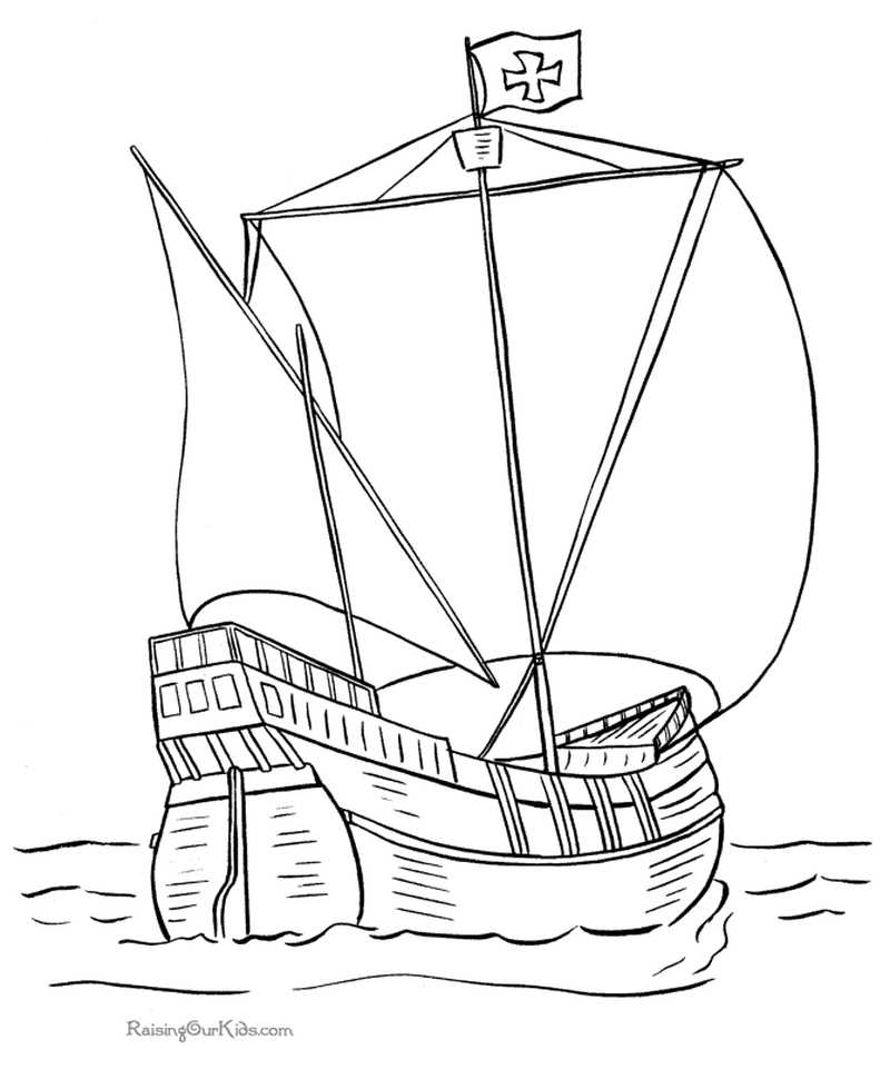 Mayflower Ship Coloring Page