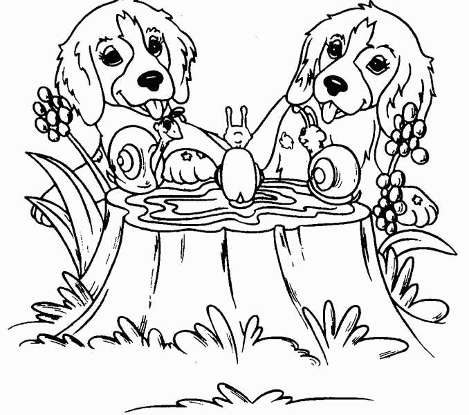 Mealtime Dog Coloring Pages