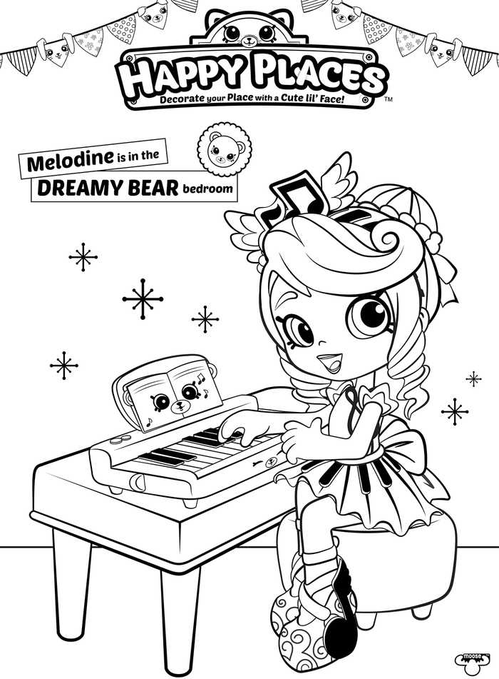 Melodine Shoppies Coloring Pages