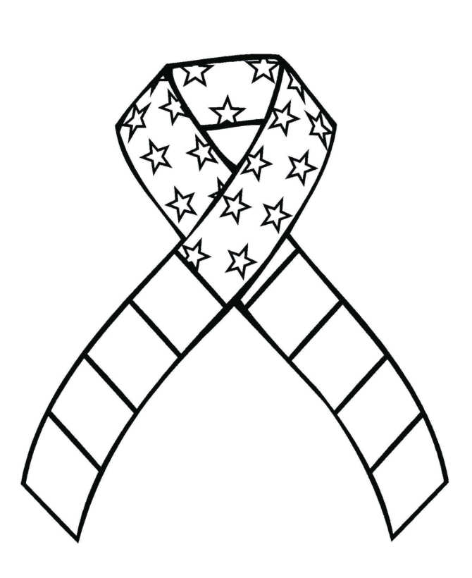 Memorial Day Ribbon Coloring Pages