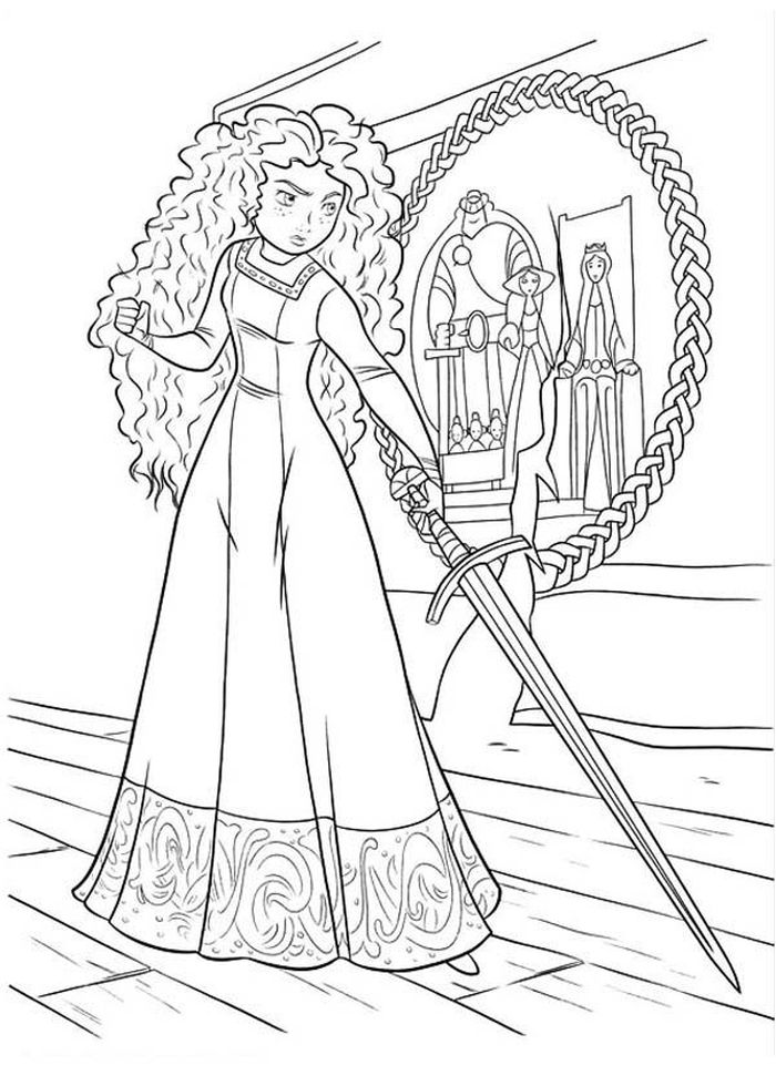 The Bravest Beautiful Merida Coloring Pages Pdf - Coloringfolder.com