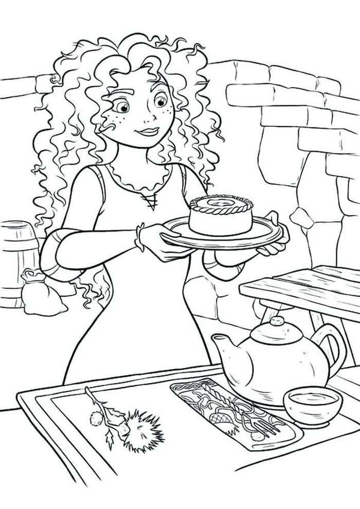 Merida Coloring Pages Girl