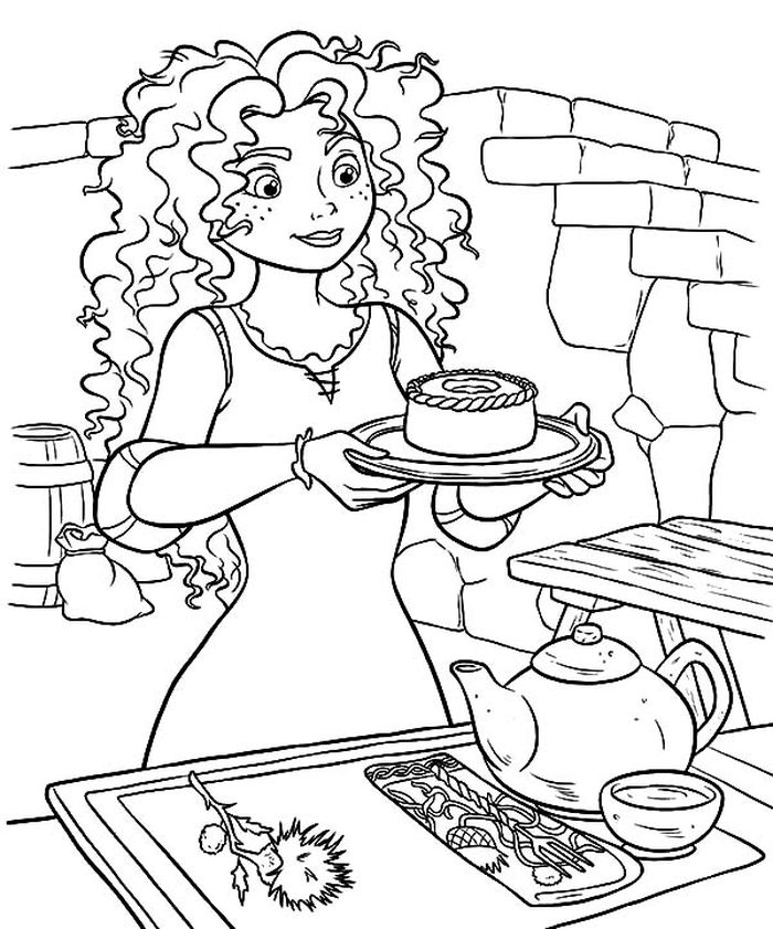 Merida Coloring Pages Without Her Bow