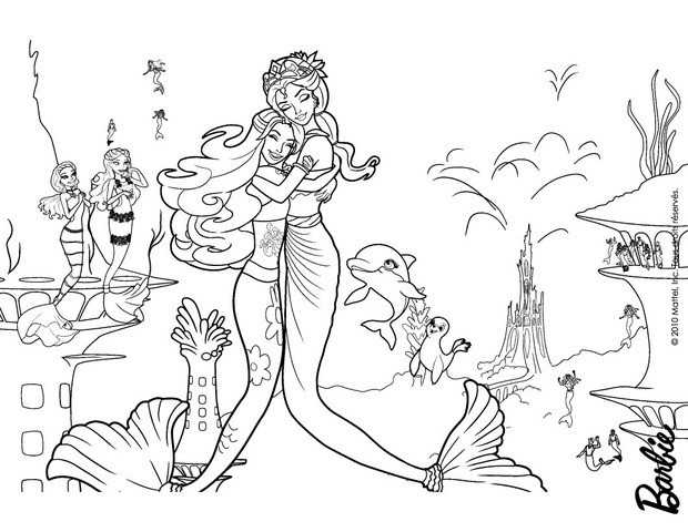 Mermaid Barbie Coloring Pages Printables