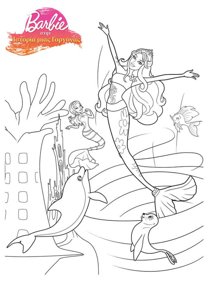 Mermaid Barbie Coloring Pages