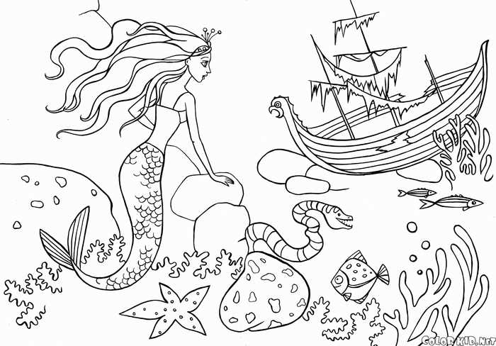 Mermaid Coloring Pages For Teenagers