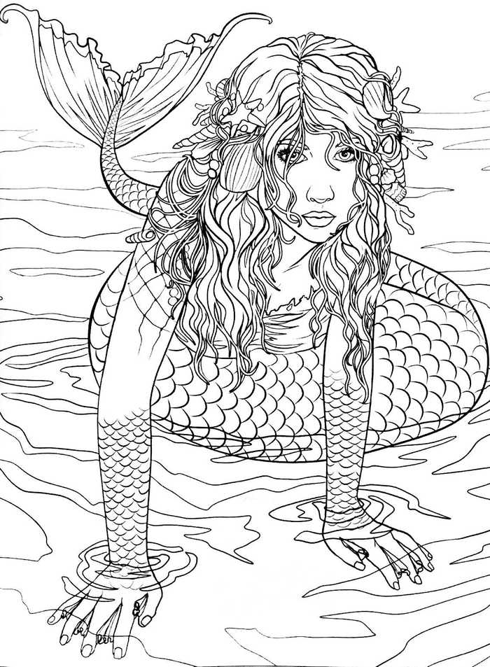 Mermaid Coloring Pages 1