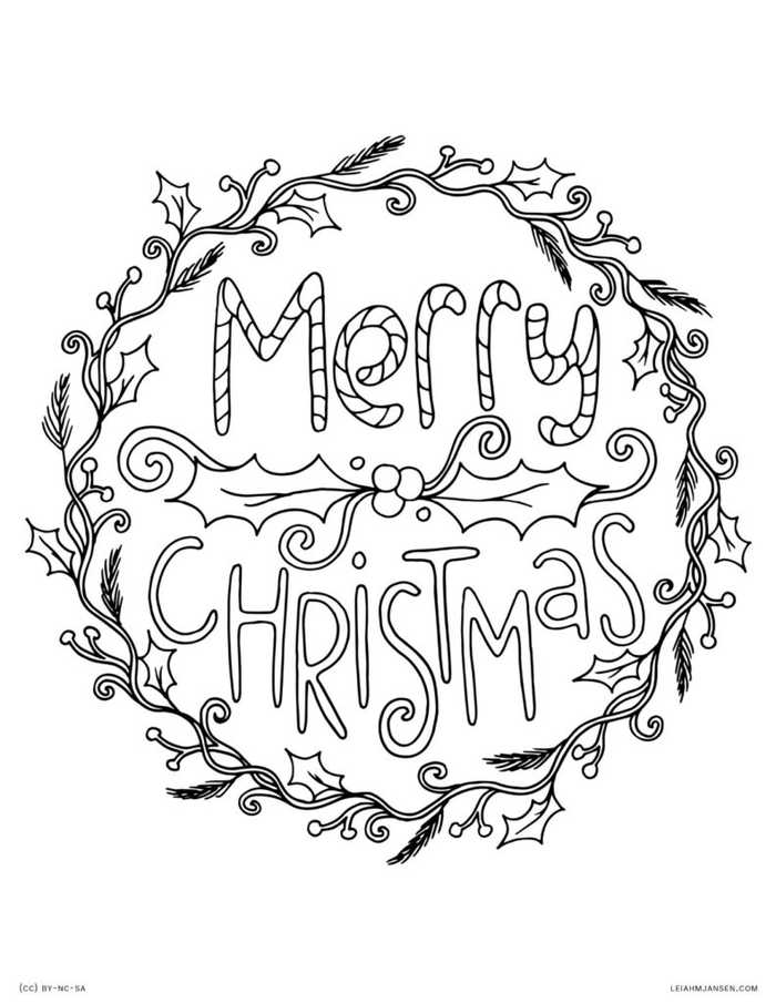 Merry Christmas Coloring Page Printables 1