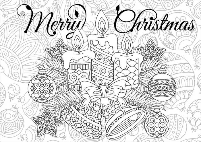 Merry Christmas Coloring Pages For Adults 1