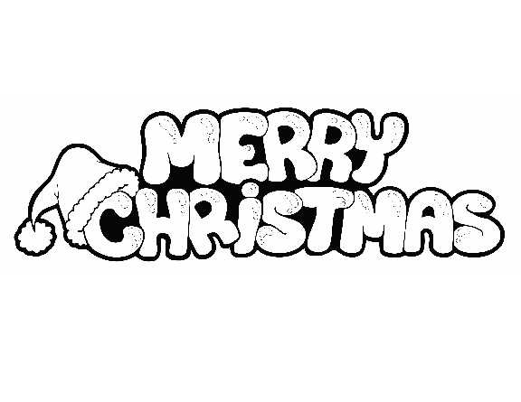 Merry Christmas Hat Coloring Pages