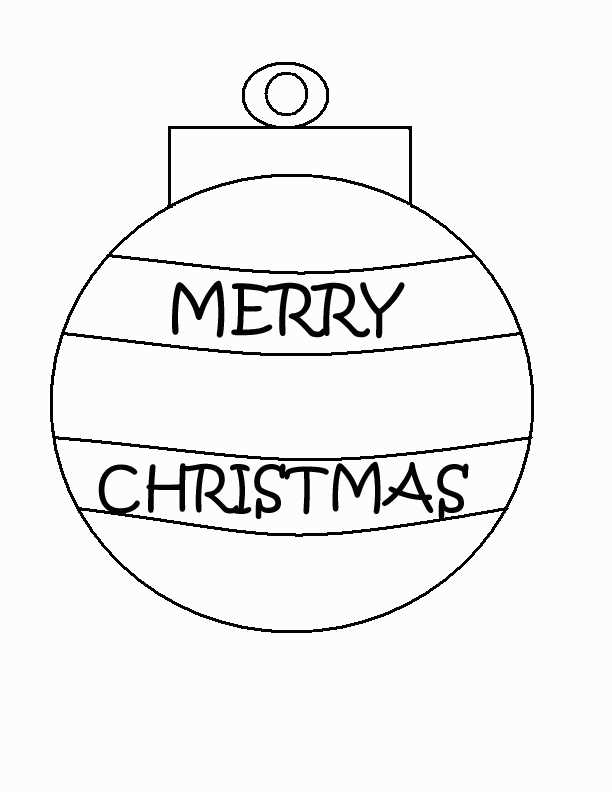 Merry Christmas Ornament Coloring Pages