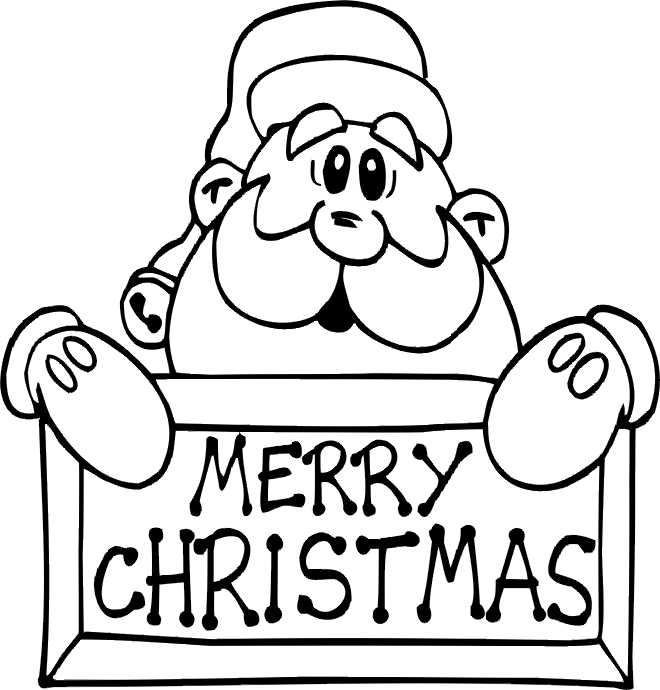 Merry Christmas Santa Coloring Page