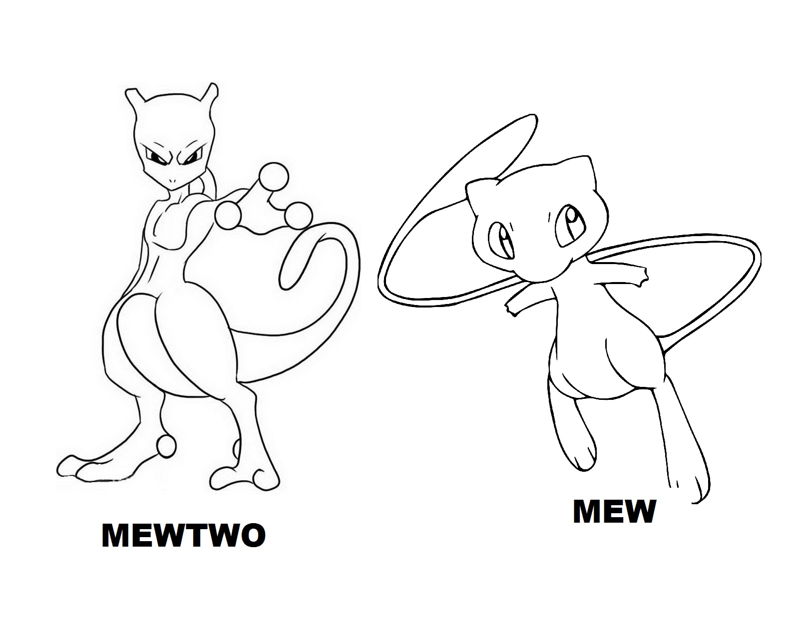 mew and mewtwo coloring pages