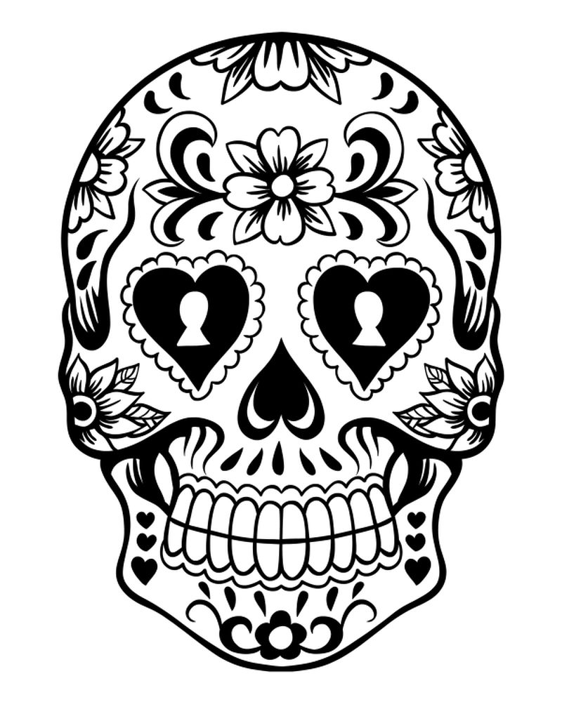 Mexican Day Of The Dead Coloring Pages