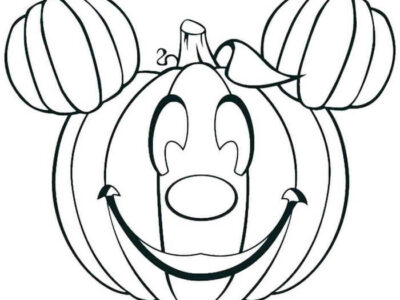 Mickey As Jack O Lantern Coloring Page