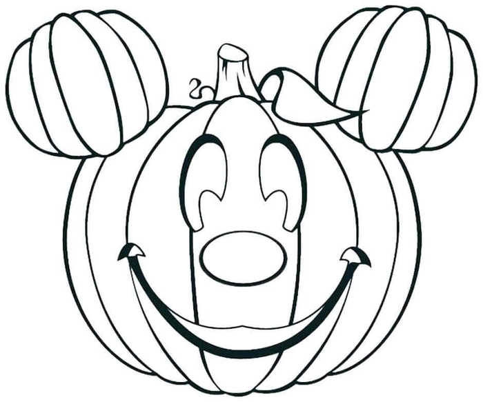 Mickey As Jack O Lantern Coloring Page