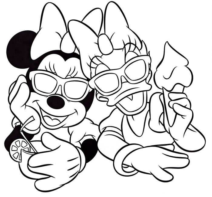 Mickey Minnie Donald Duck And Daisy Duck Coloring Pages