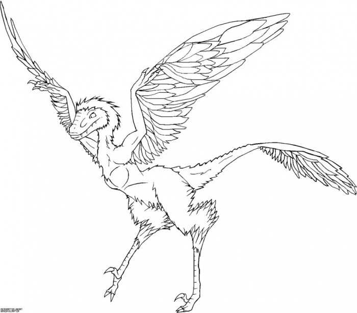 Microraptor Dinosaur Coloring Page