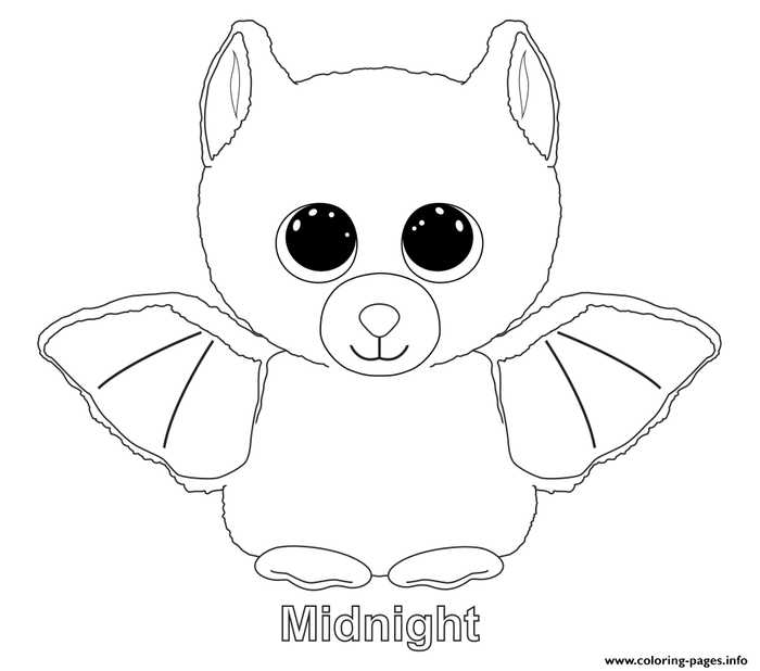 Midnight Beanie Boo Coloring Pages
