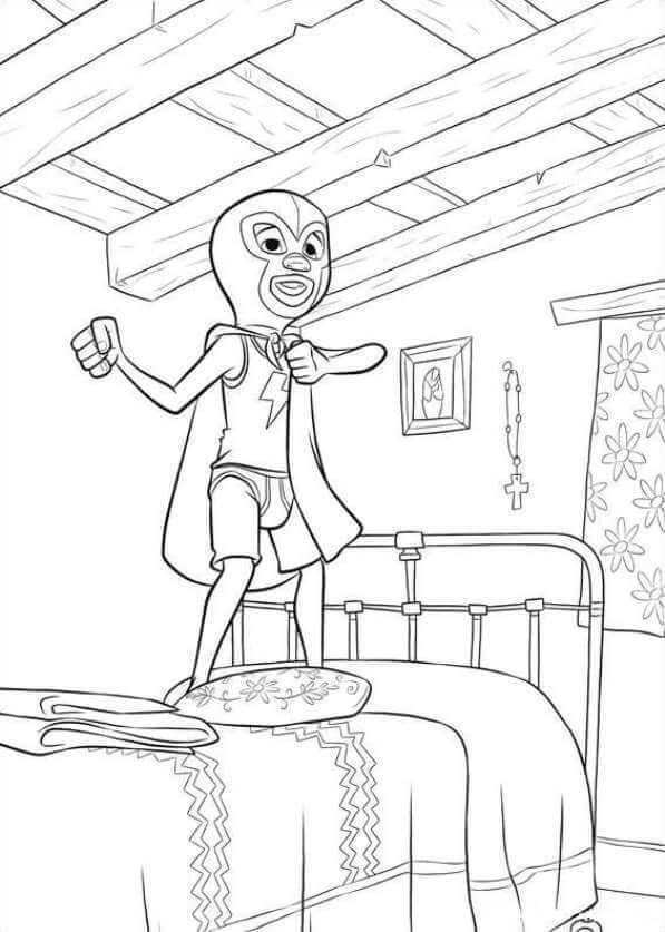 Miguel As A Superhero Coco Coloring Pages