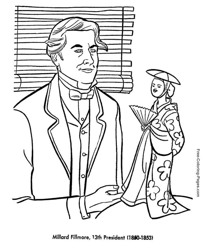Millard Fillmore Presidents Day Coloring Page