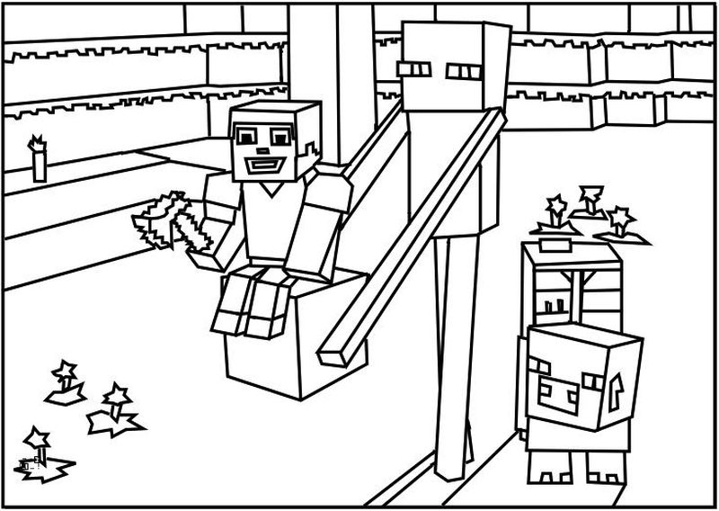 minecraft coloring pages herobrine