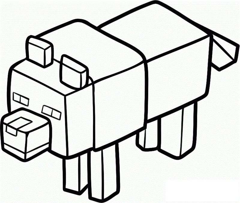 Minecraft Coloring Pages Pig 2