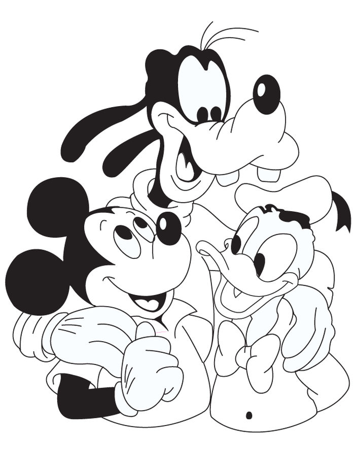 Minnie Mickey Donald Duck Goofy Pluto And Daisy Coloring Pages