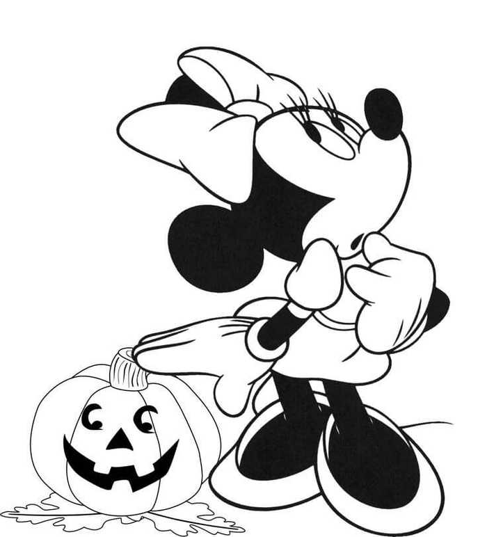 Minny Mouse Halloween Coloring Pages