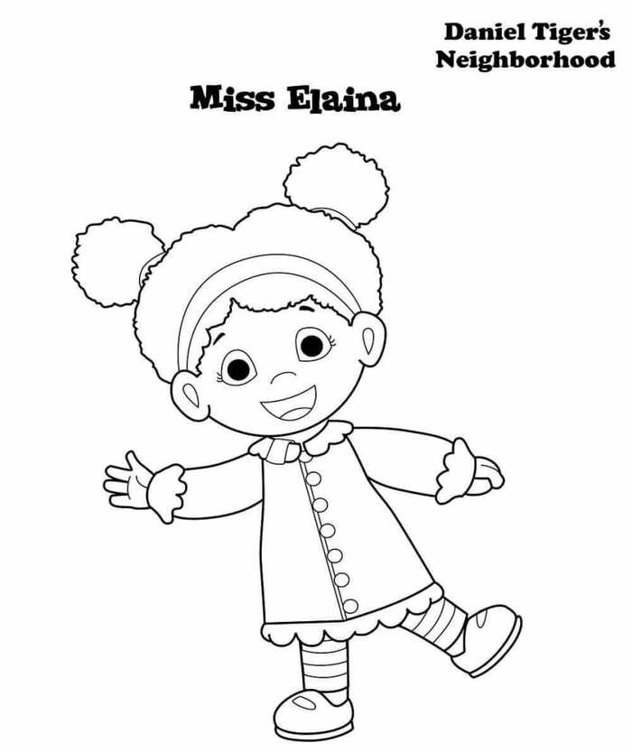 Miss Elaina From Daniel Tigers Neighborhood Coloring Pages