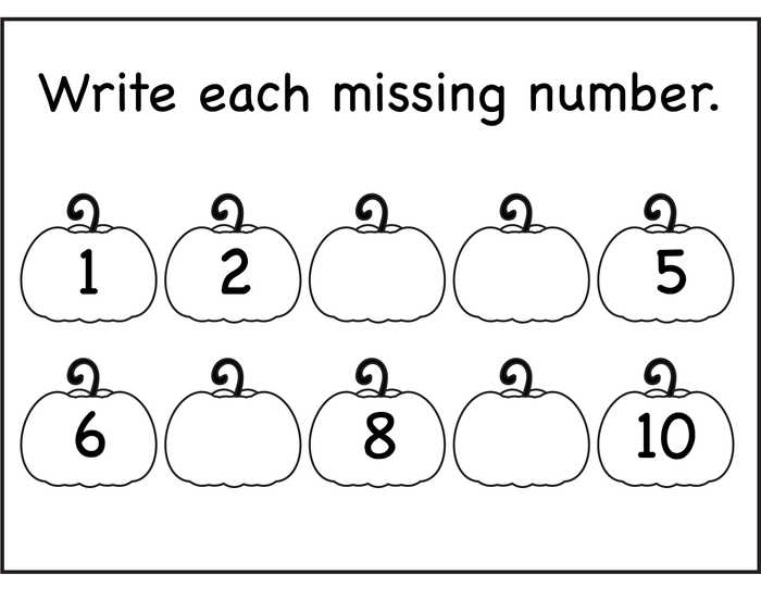 Missing Number Math Coloring Sheet