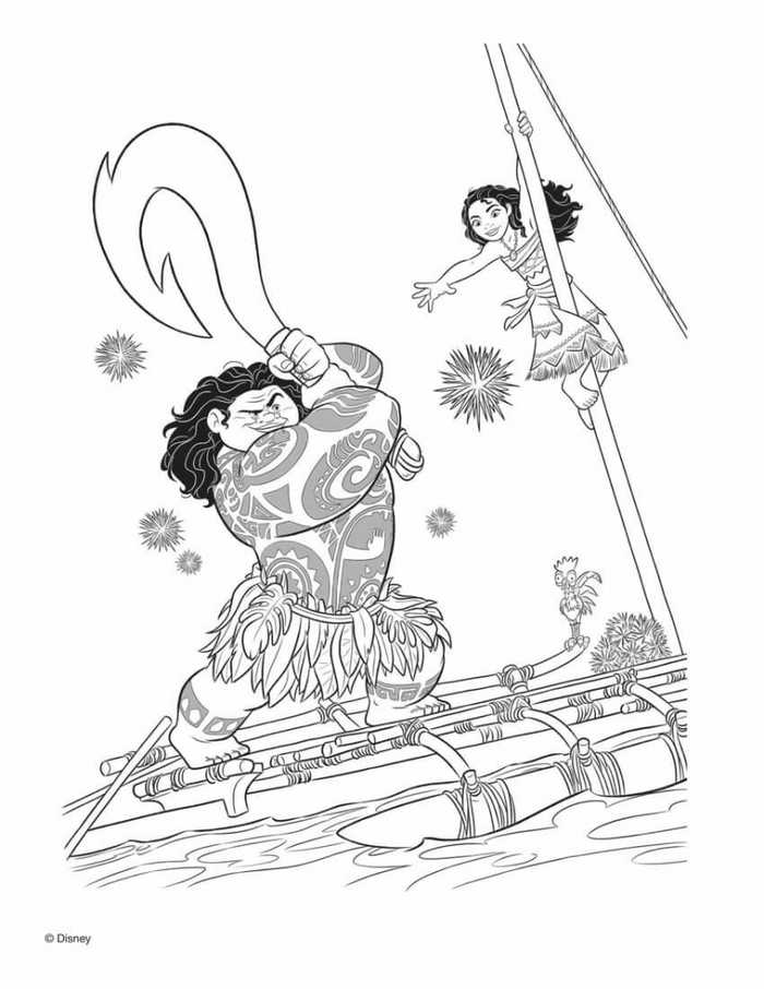 Moana Pestering Maui Moana Coloring Pages