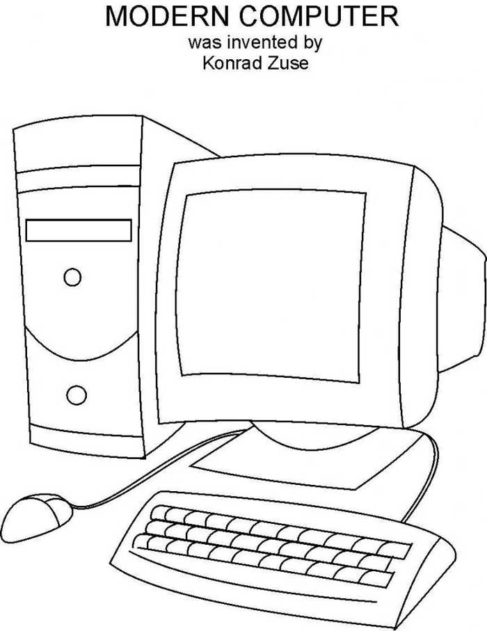 Modern Computer Coloring Page