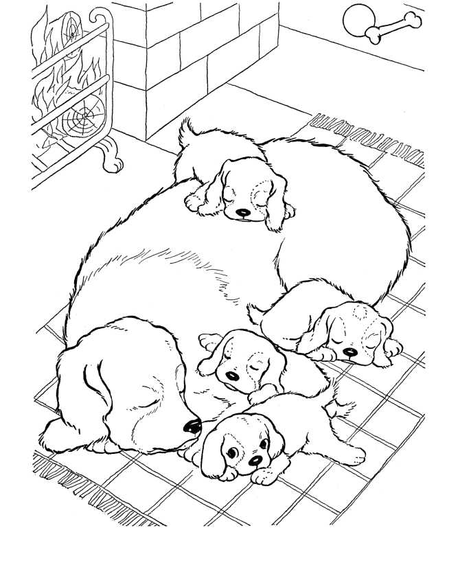 Momma Dog Coloring Pages