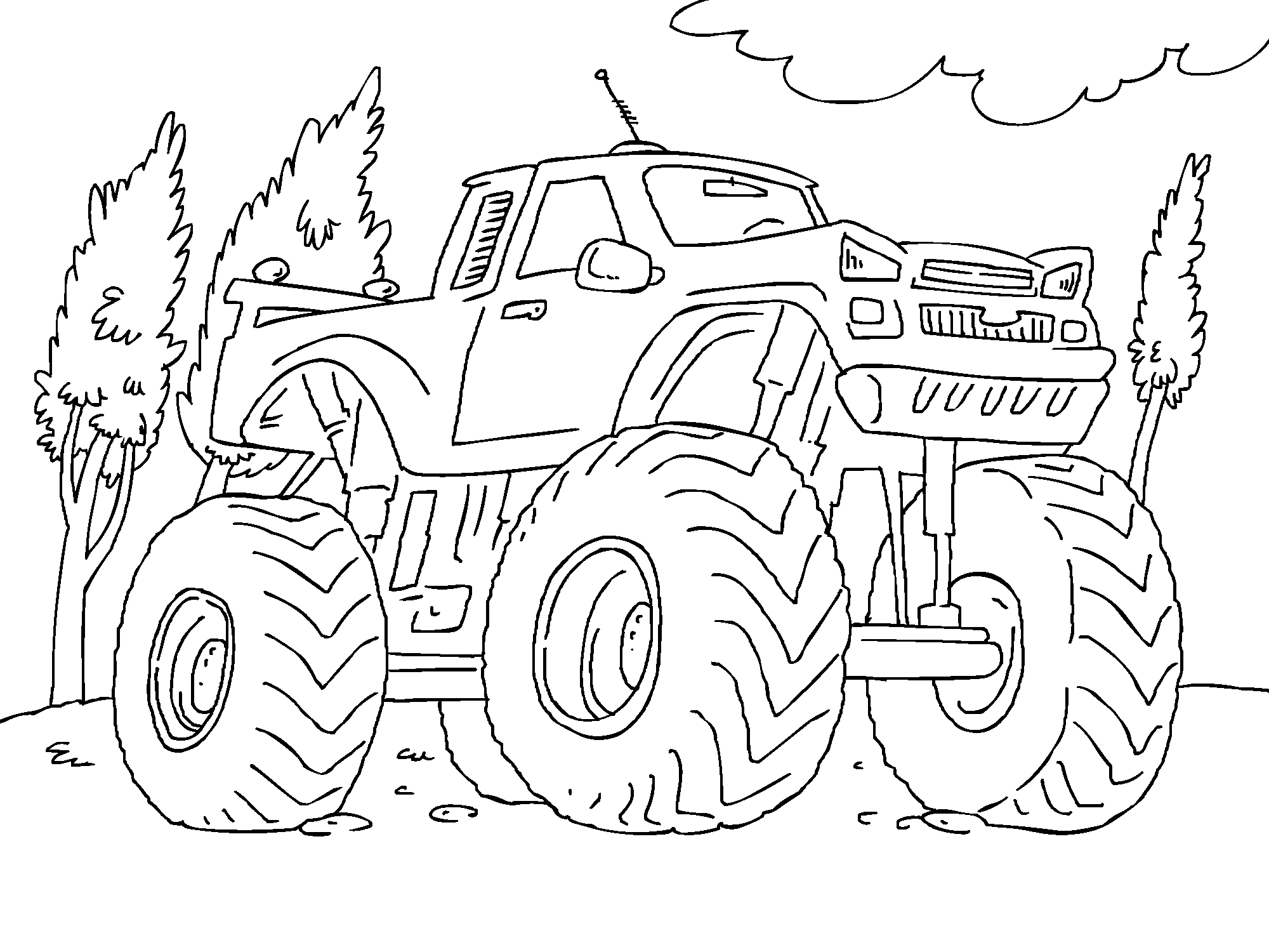 monster truck jam coloring pages