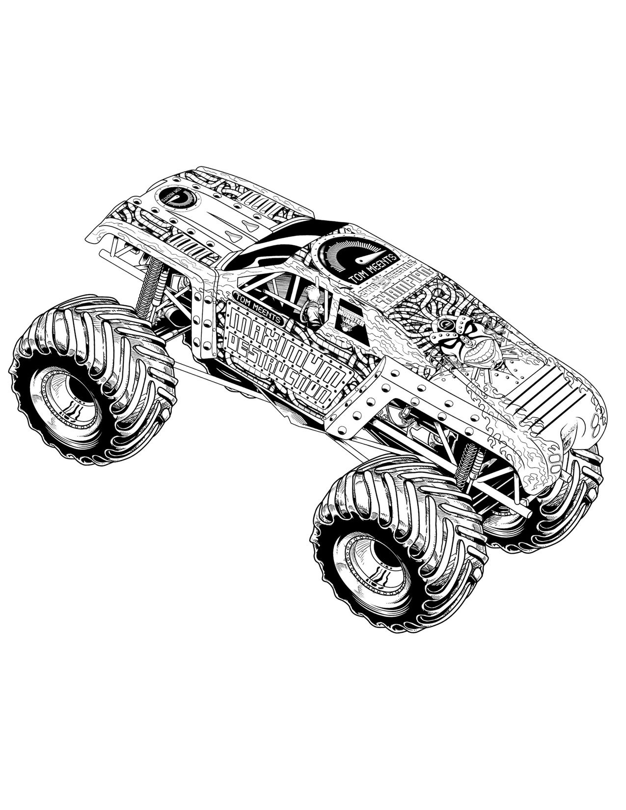 monster truck jam coloring pages