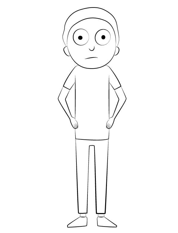 Morty From Rick And Morty Coloring Page