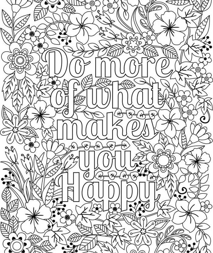 Motivational Flower Coloring Page