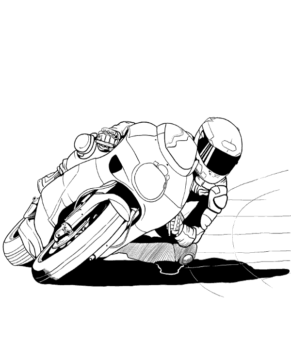 motorbike race coloring pages