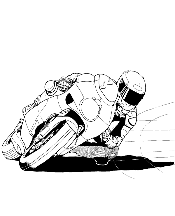 Motorcycle Racing Isolated Coloring Page for Kids 11418533 Vector