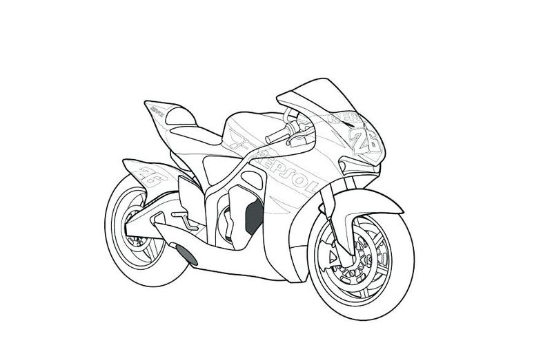 Motorcycle Coloring Pages Easy