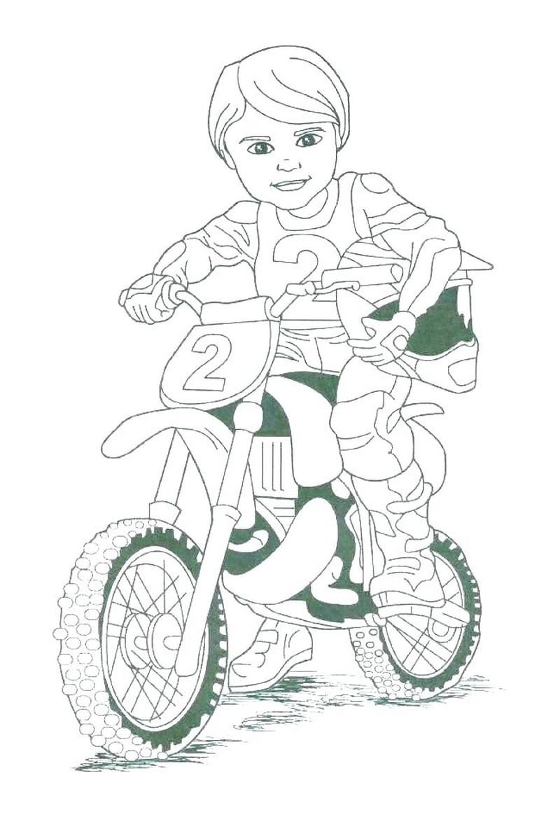 Motorcycle With Driver Coloring Pages